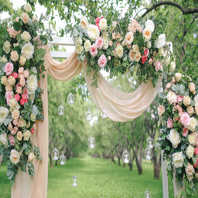 premium one pillowcover backdrops-Modern rose Green park wedding