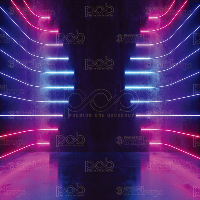 premium one pillowcover backdrops-Multi Neon Tunnel