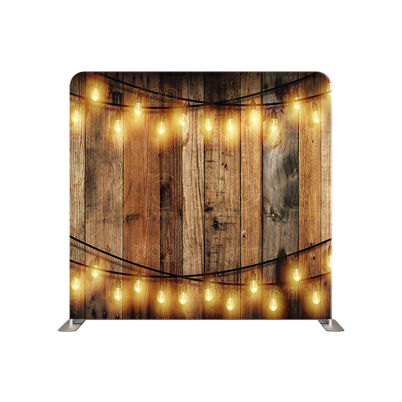 premium one pillowcover backdrops-Multi Wood with Two String LIghts