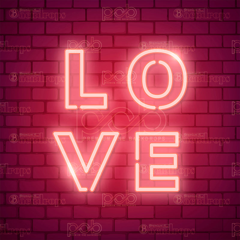 premium one pillowcover backdrops-Neon Love