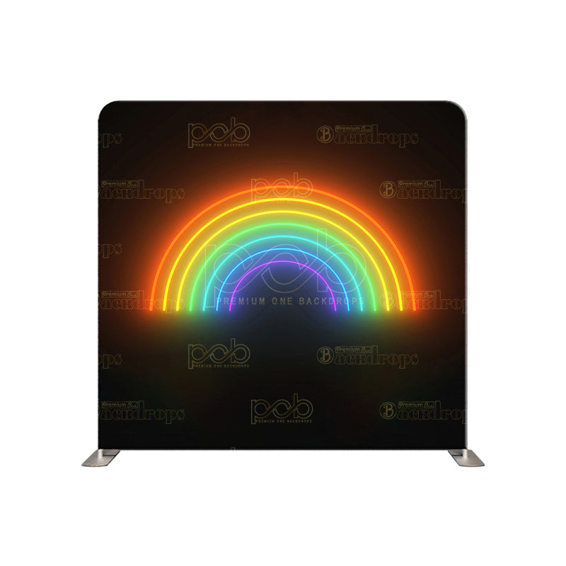 premium one pillowcover backdrops-Neon Rainbow Sign