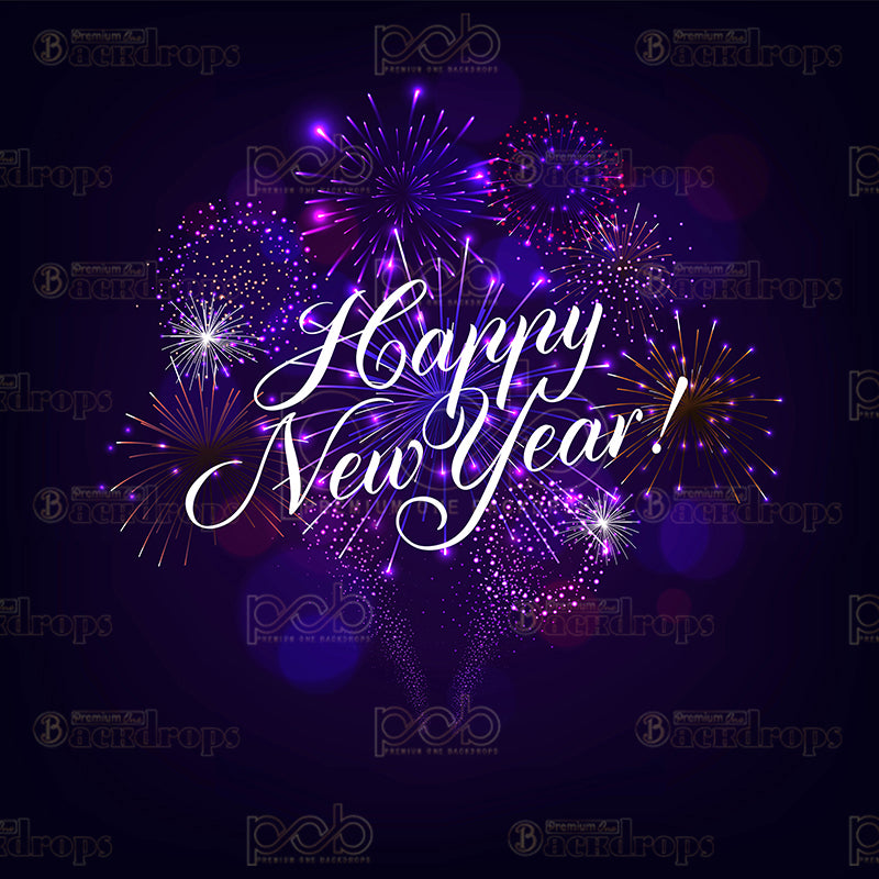 premium one pillowcover backdrops-New Year Fireworks