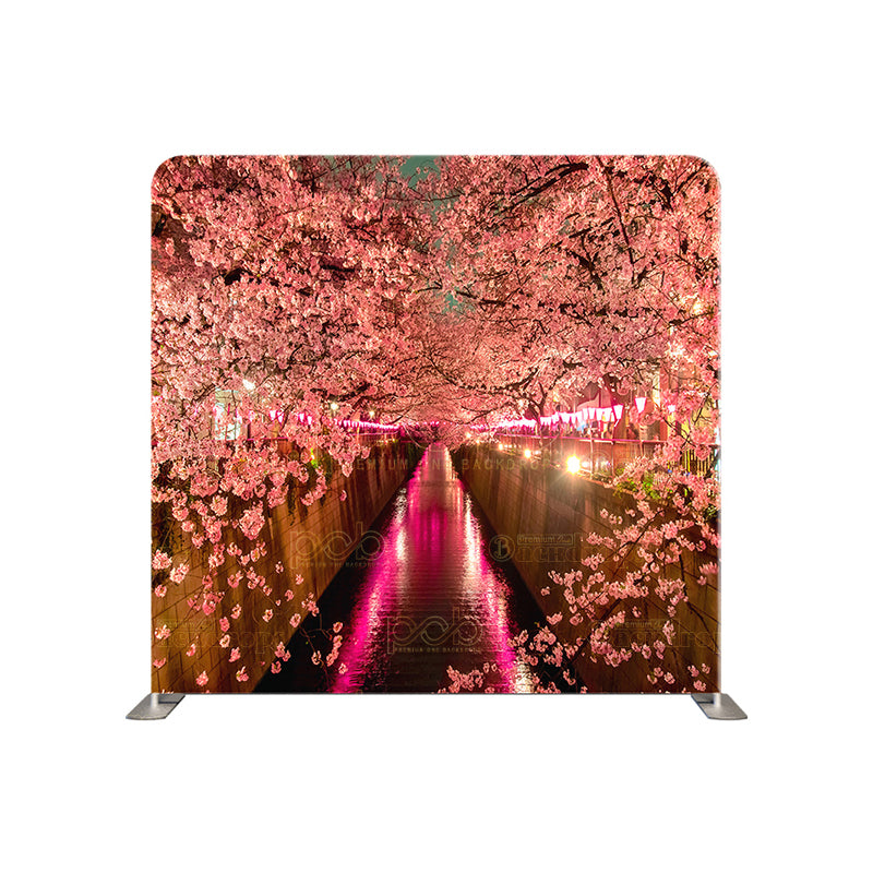 premium one pillowcover backdrops-Night Cherry Blossoms