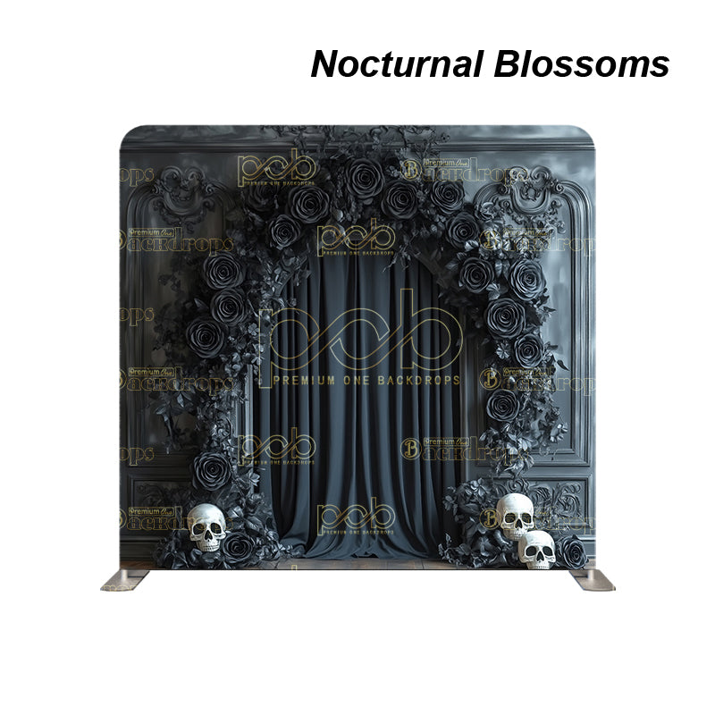 premium one pillowcover backdrops-Nocturnal Blossoms