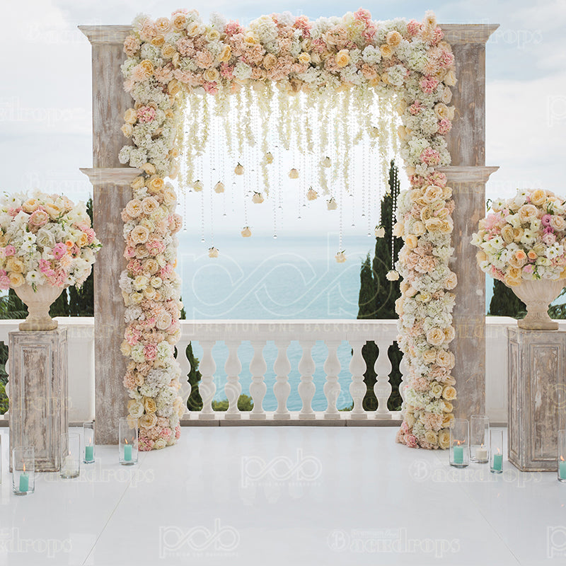 premium one pillowcover backdrops-OCEAN WEDDING ARCH