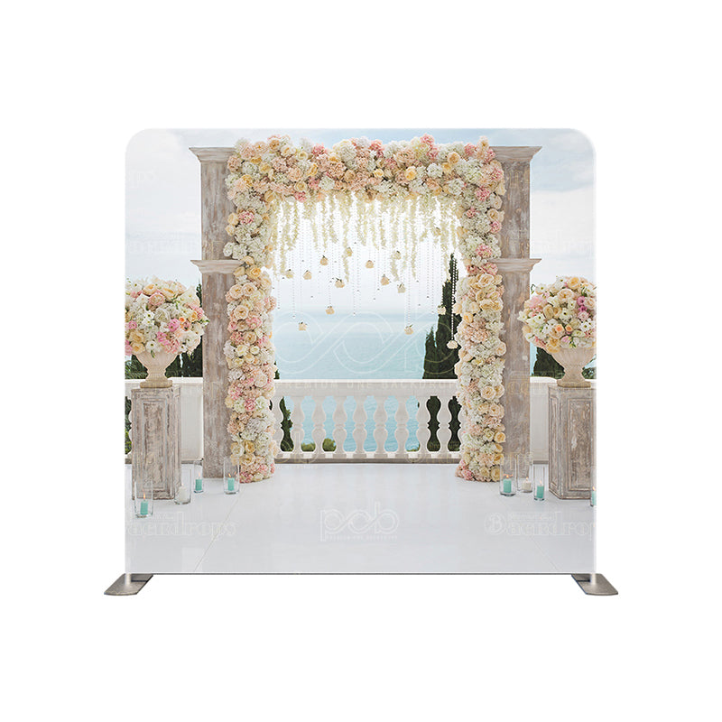 premium one pillowcover backdrops-OCEAN WEDDING ARCH