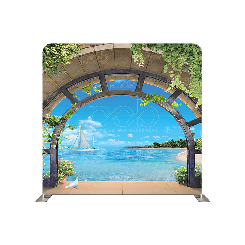 premium one pillowcover backdrops-Ocean View Arch