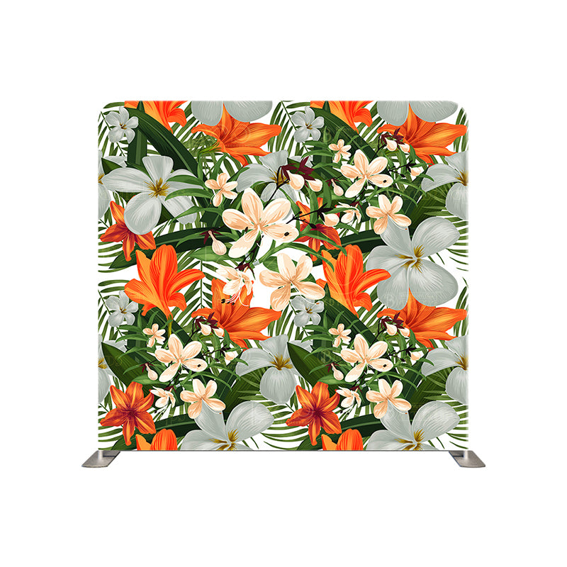 premium one pillowcover backdrops-Orange Leaf Flowers