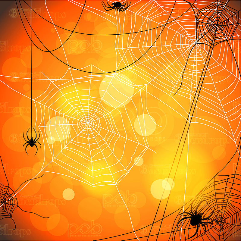 premium one pillowcover backdrops-Orange Webs