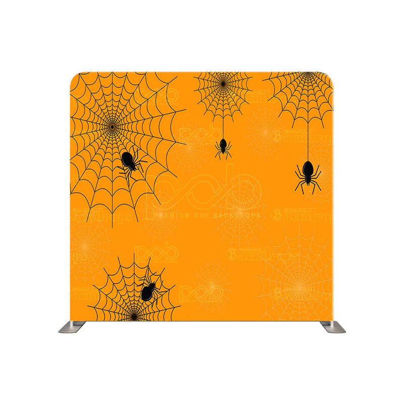 premium one pillowcover backdrops-Orange and Black Webs