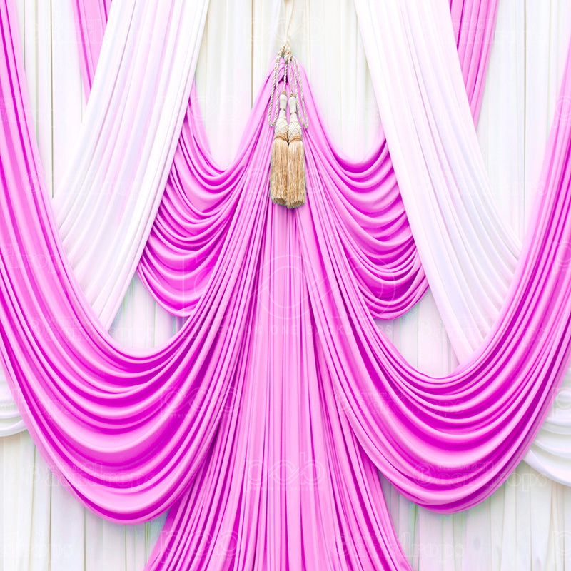 premium one pillowcover backdrops-PINK SATIN DRAPES