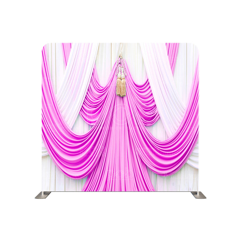 premium one pillowcover backdrops-PINK SATIN DRAPES