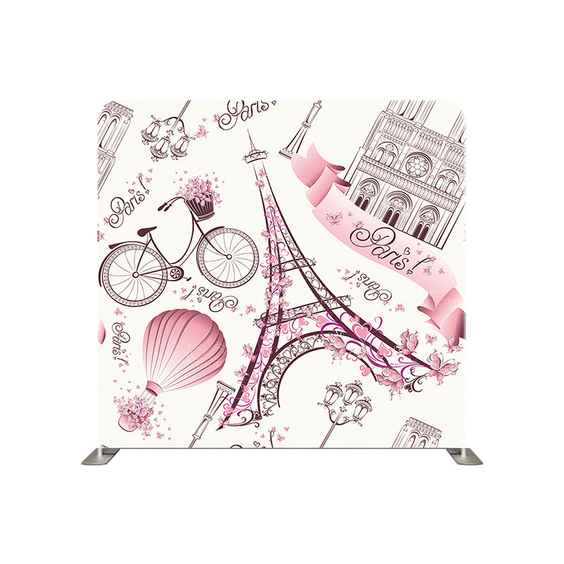 premium one pillowcover backdrops-Paris lettering with Eiffel Tower