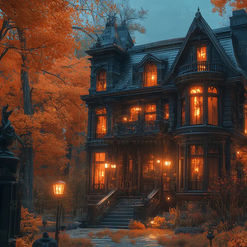 Pillow_Cover_Backdrops_Black_And_Orange_House-pob-backdrops