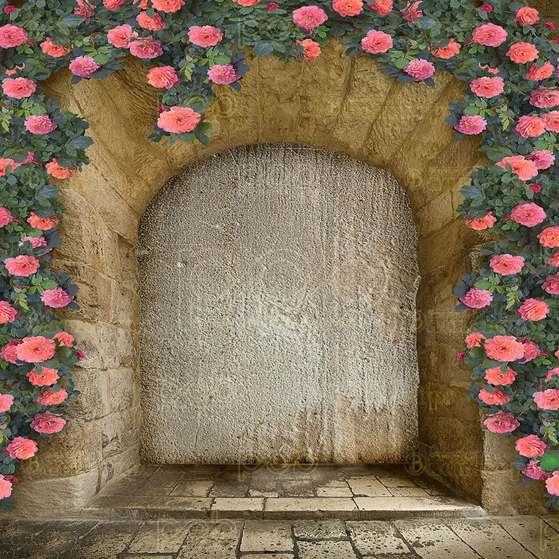 Pillow_Cover_Backdrops_Pink_Rose_Stone_Archway-pob-backdrops