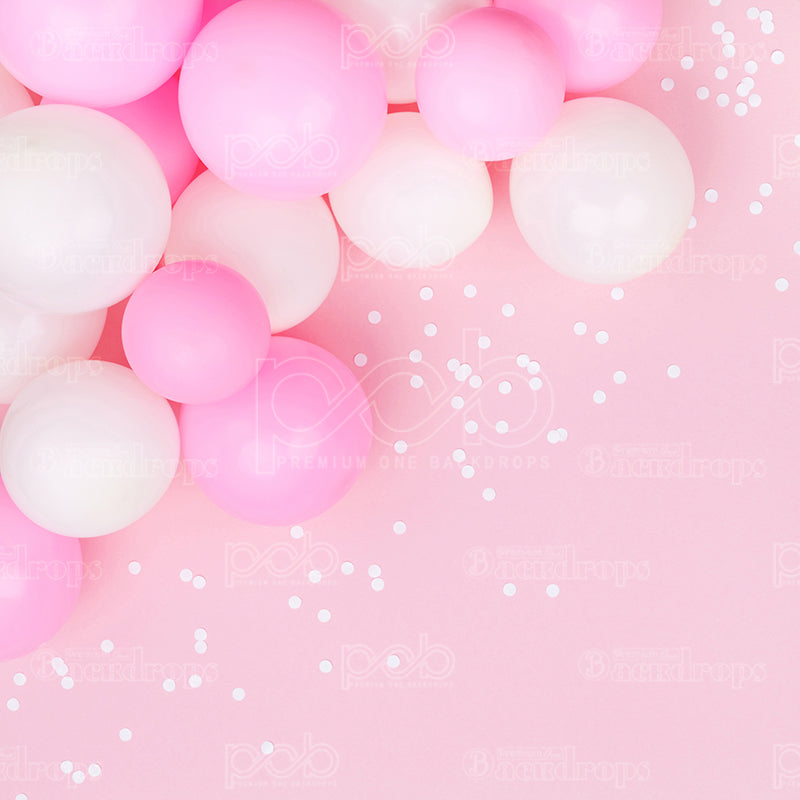 premium one pillowcover backdrops-Pink Balloons And Confetti