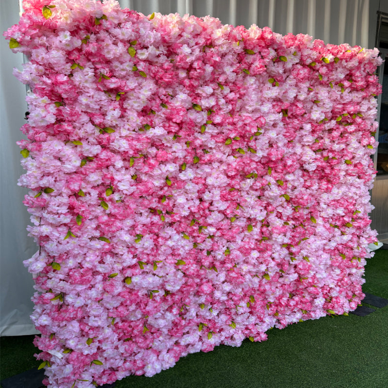 Pink Cherry Blossom Flower Wall