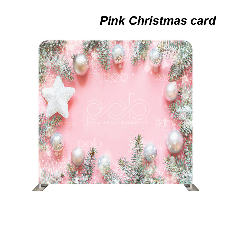 premium one pillowcover backdrops-Pink Christmas card