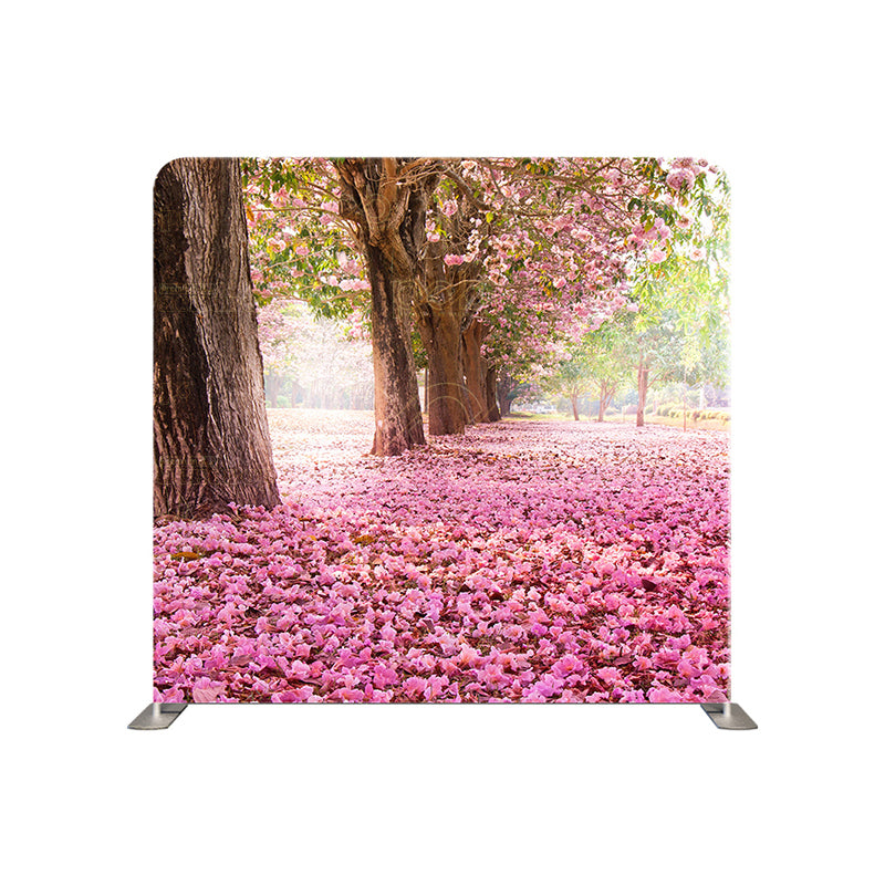 premium one pillow cover backdrops-Pink Garden Side