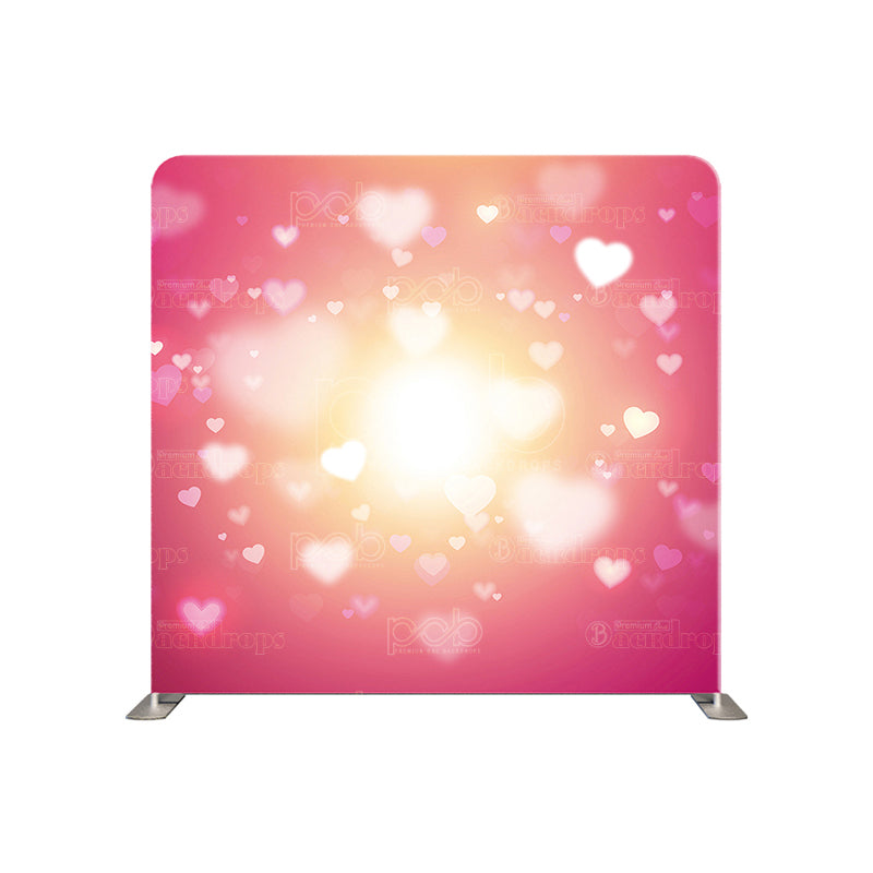 premium one pillowcover backdrops-Pink Heart Bokeh