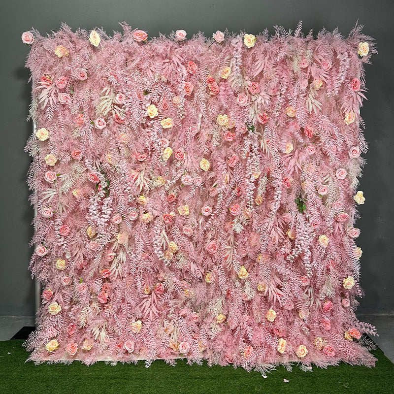 Pink Pampas Flower Wall