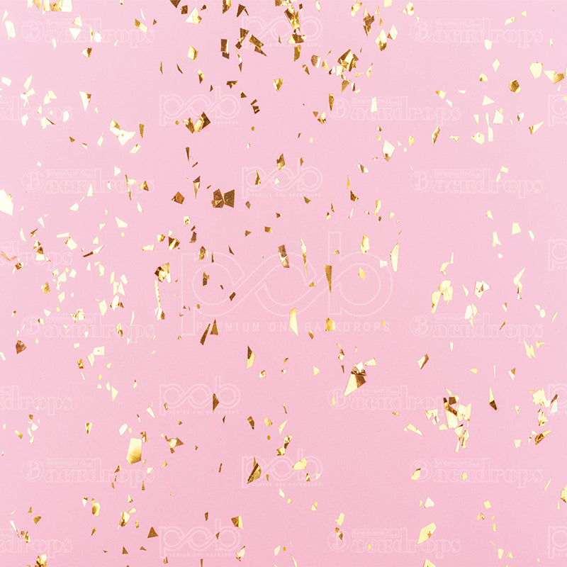 premium one pillowcover backdrops-Pink and Gold Confetti