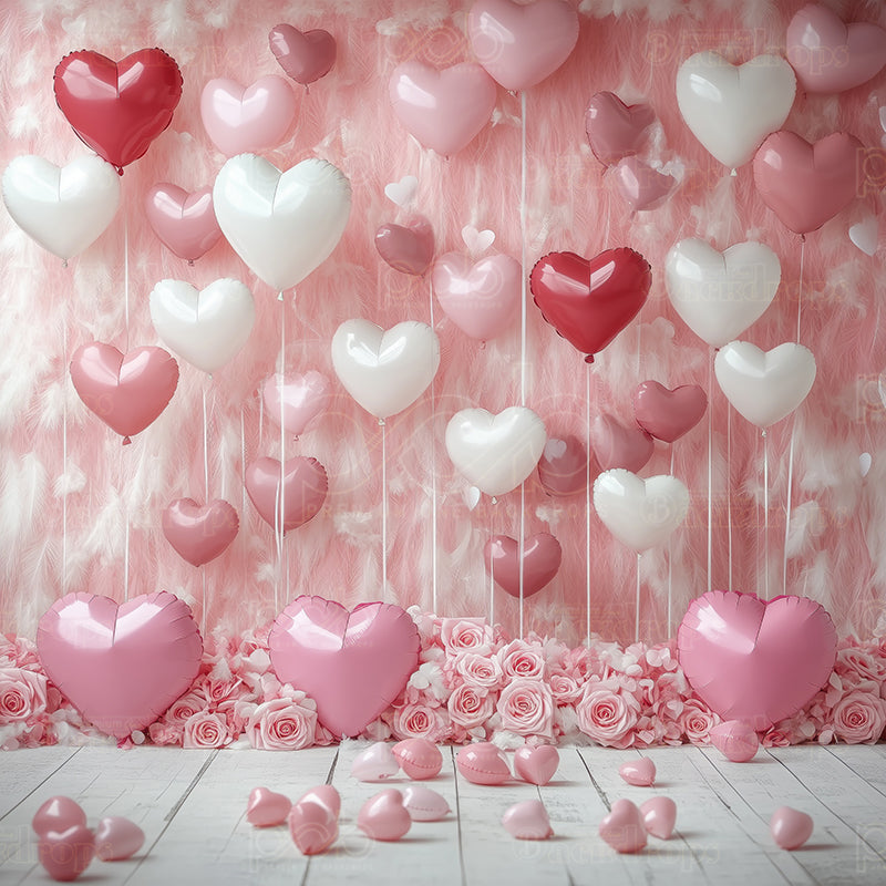 Pillow Cover Backdrop (Pink love balloon)