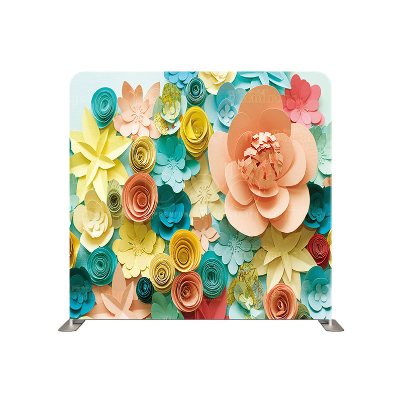 premium one pillow cover backdrops-Pretty Blue Paper Flower