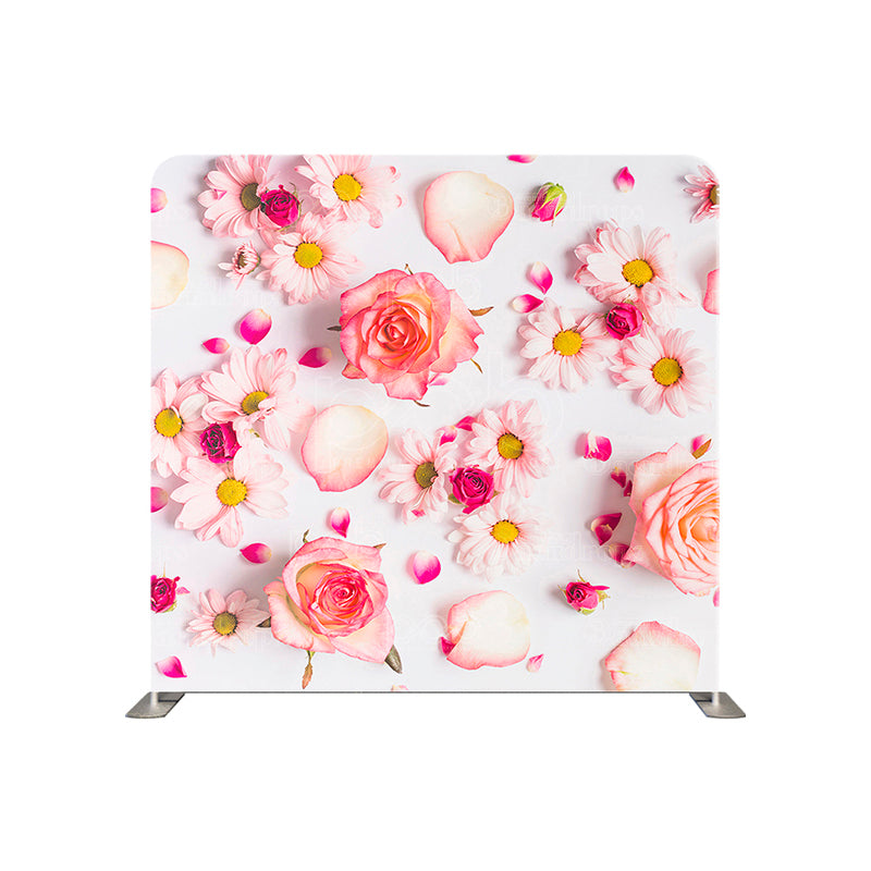 premium one pillowcover backdrops-Pretty Pink Flowers