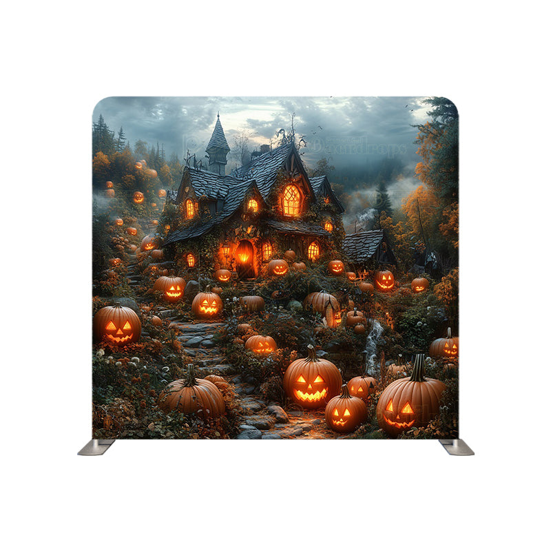 premium one pillowcover backdrops-Pumpkin Magic Castle