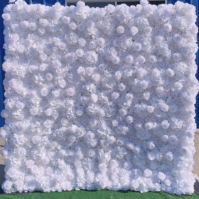 Pure White Rose Flower Wall