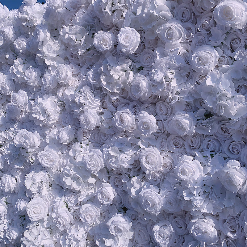 Pure White Rose Flower Wall