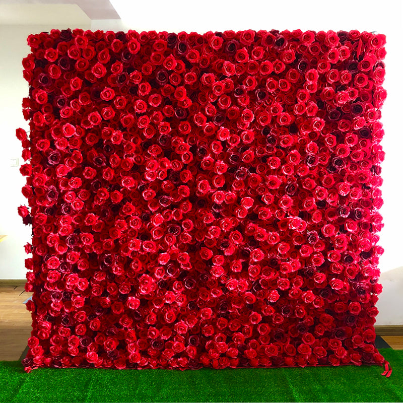 Pure Red Rose Flower Wall