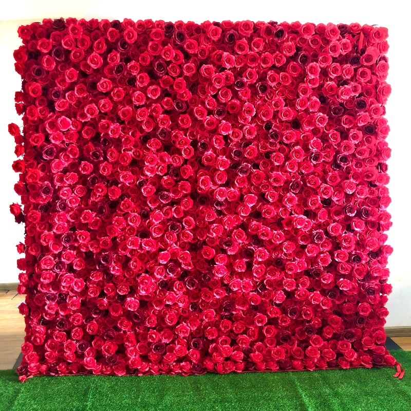 Pure Red Rose Flower Wall