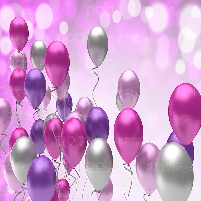 premium one pillowcover backdrops-Purple Balloons