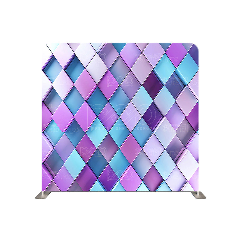 premium one pillow cover backdrops-Purple Cubes