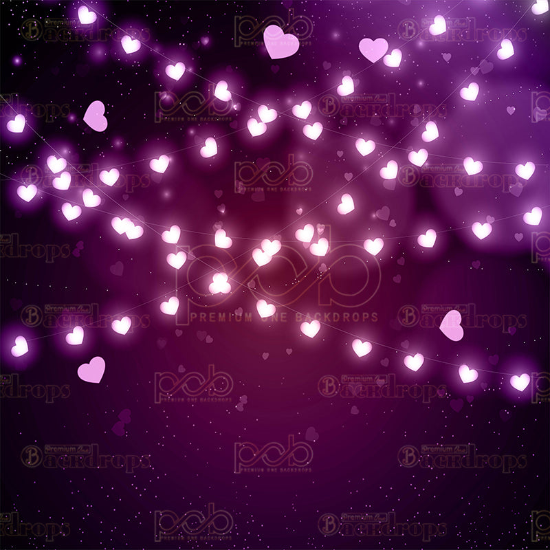 premium one pillowcover backdrops-Purple Hearts