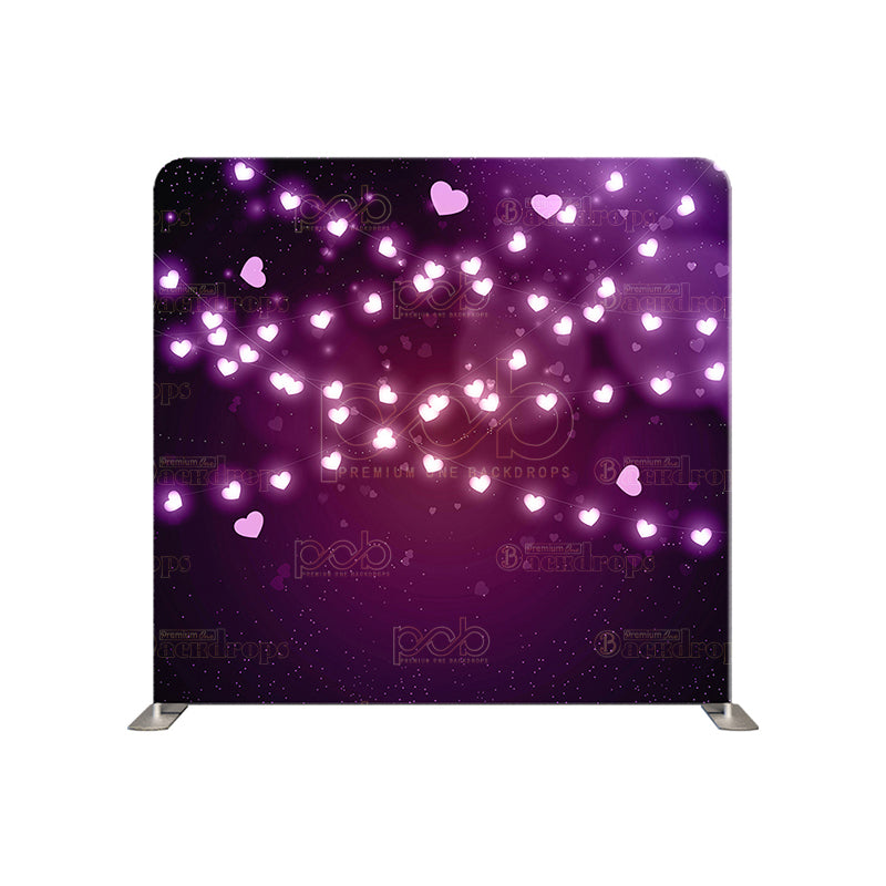 premium one pillow cover backdrops-Purple Hearts