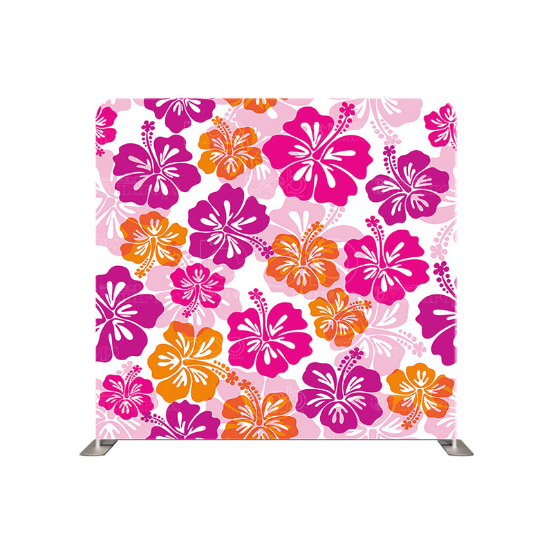 premium one pillow cover backdrops-Purple and Orange Flowers