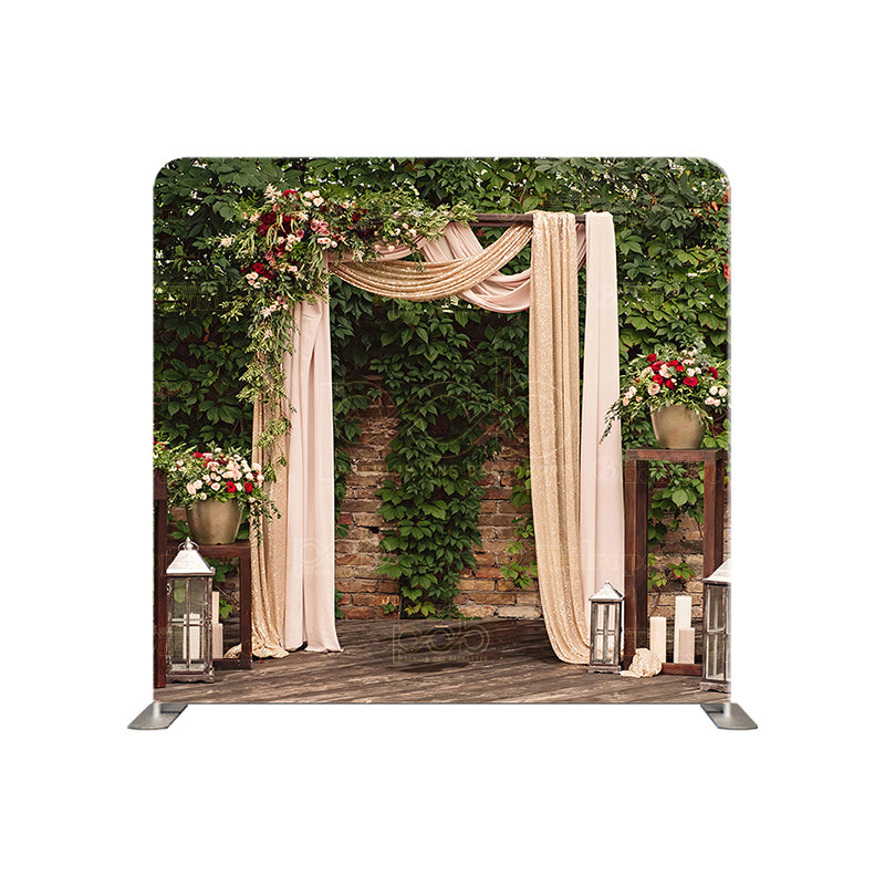 premium one pillowcover backdrops-RUSTIC WEDDING ARCH