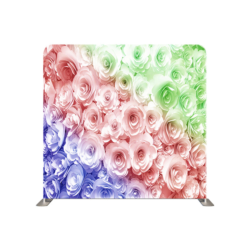 premium one pillow cover backdrops-Rainbow Floral