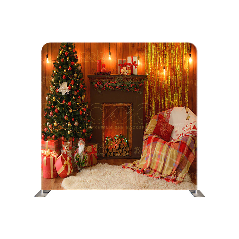 premium one pillowcover backdrops-Realistic Christmas scene holiday