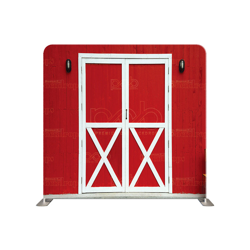 premium one pillow cover backdrops-Red Barn Doors