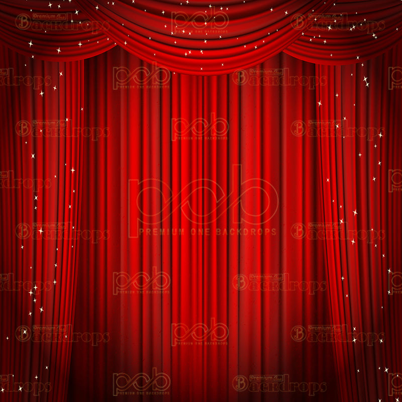 premium one pillowcover backdrops-Red Curtain