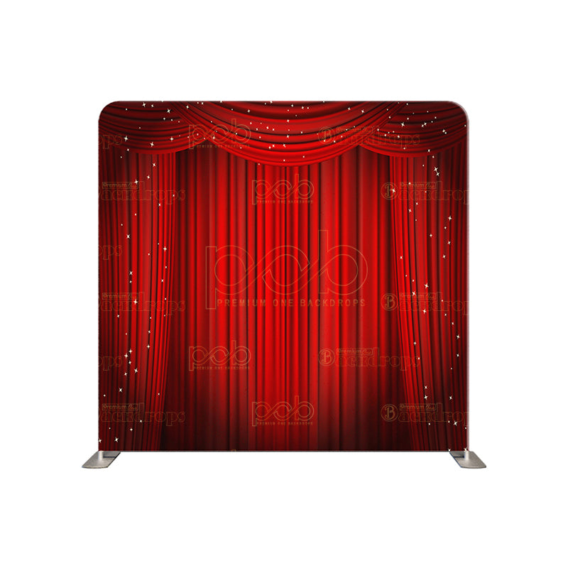 premium one pillowcover backdrops-Red Curtain theater