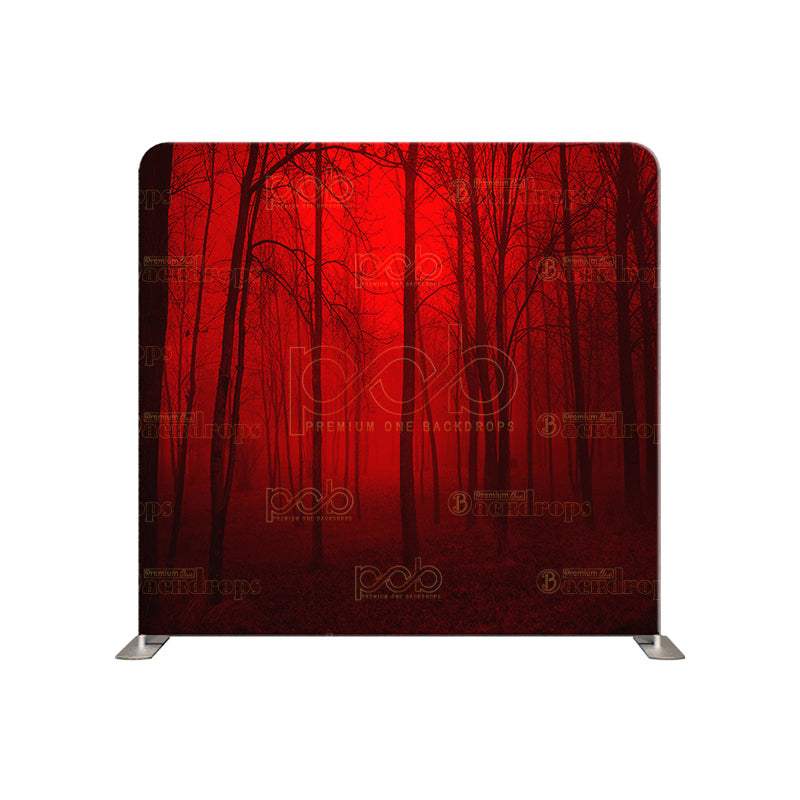 premium one pillowcover backdrops-Red Forest Halloween