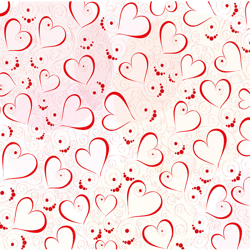 premium one pillowcover backdrops-Red Hearts