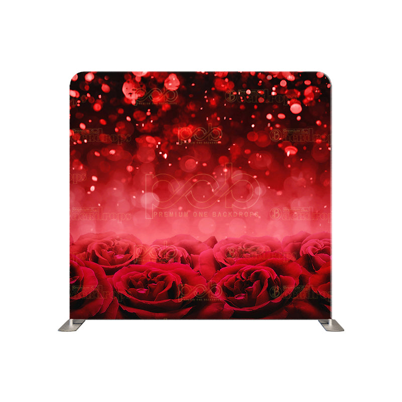 premium one pillowcover backdrops-Red Rose Sparkle