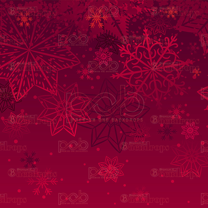 premium one pillowcover backdrops-Red Snowflakes