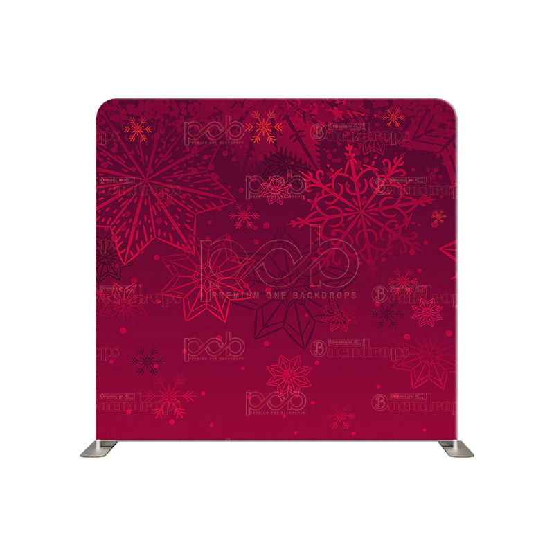 premium one pillowcover backdrops-Red Snowflakes